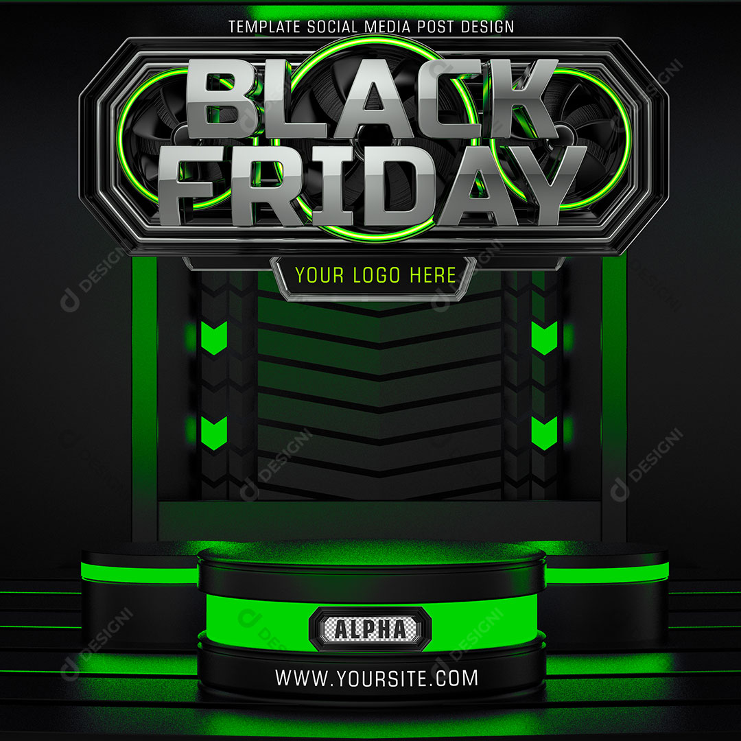 Base Pódio Black Friday Selo 3D Para Composição PSD Editável