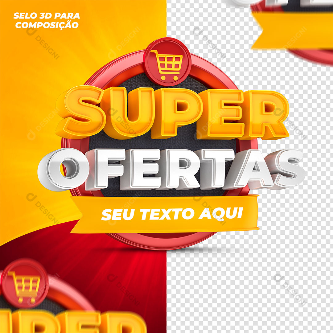 Super Ofertas Selo 3D Para Composição PSD Editável