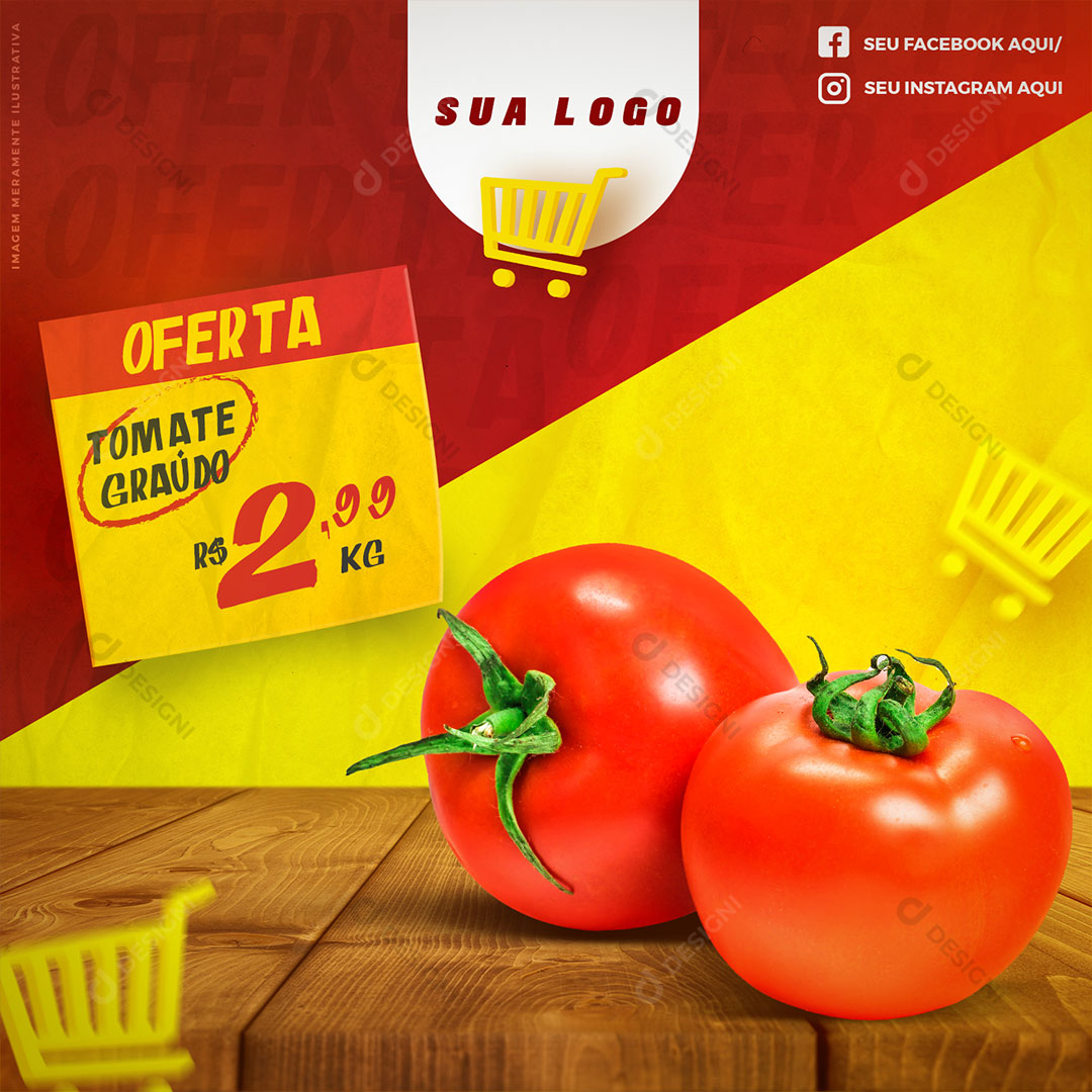 Supermercado Oferta Produto Social Media PSD Editável