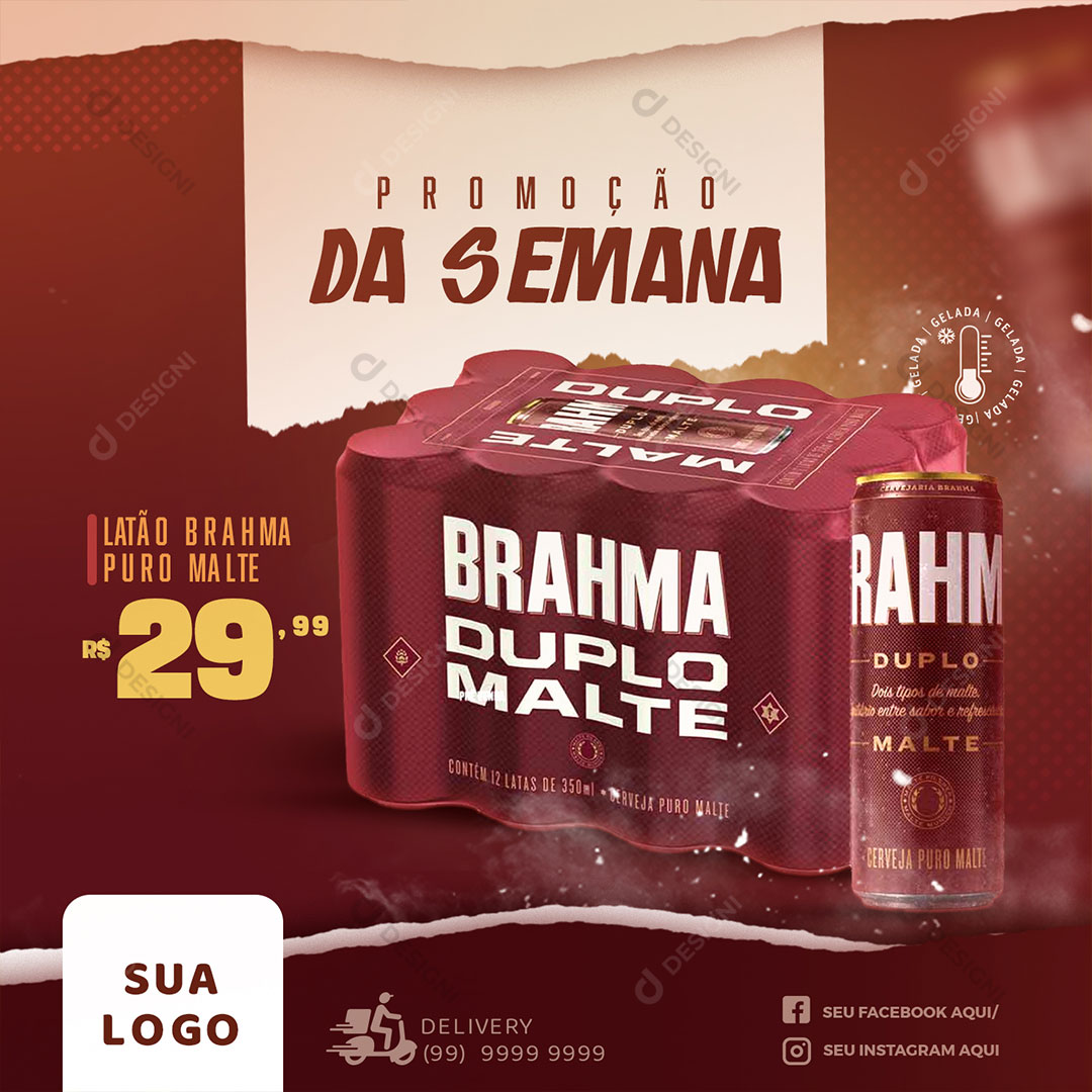 Post Distribuidora Promoção da Semana Cerveja Social Media PSD Editável