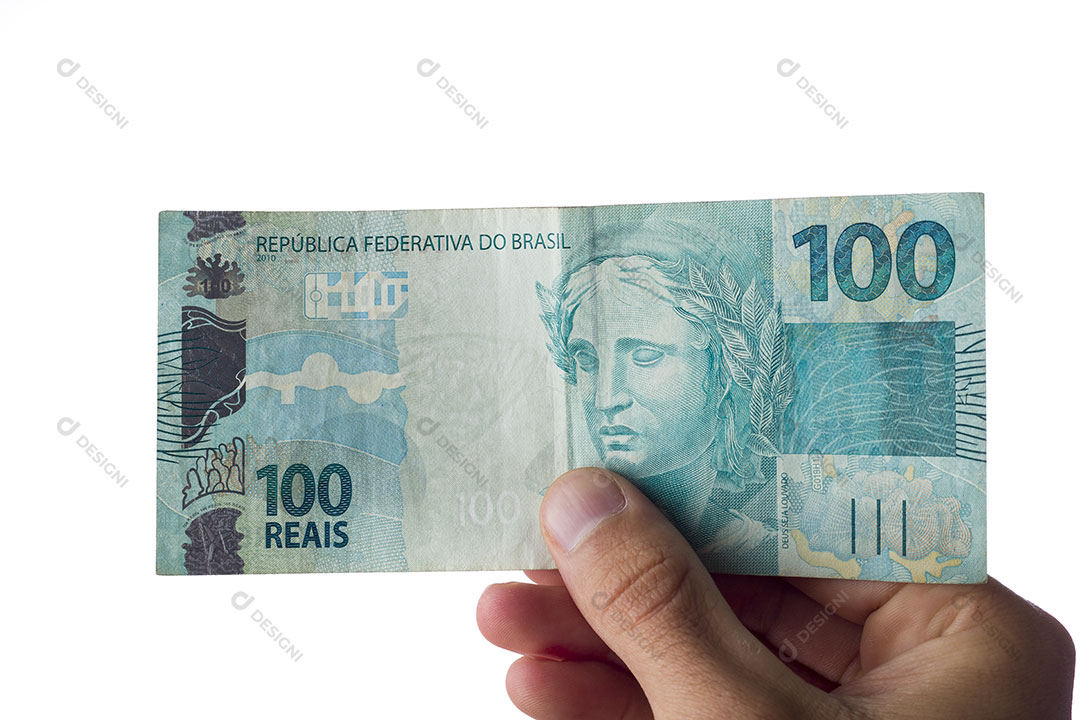 Mão Segurando Dinheiro Nota 100