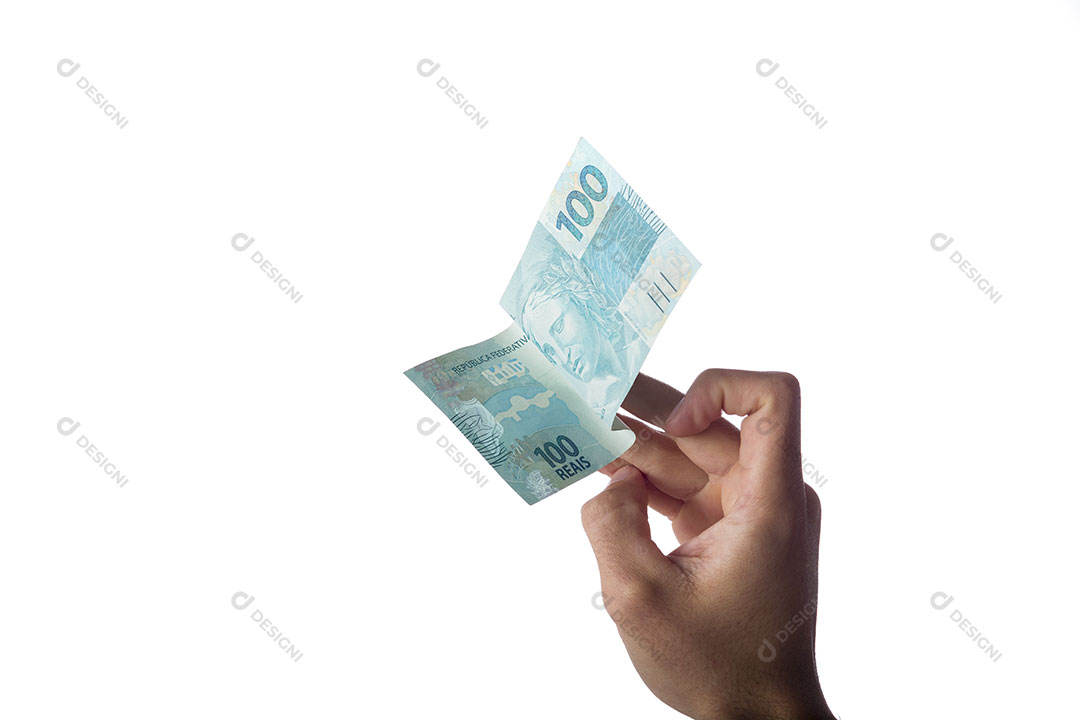 Mão Segurando Dinheiro Nota 100
