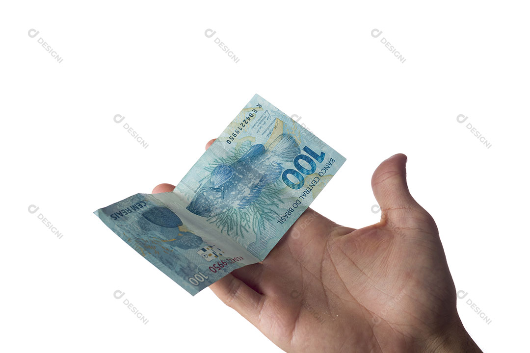 Mão Segurando Dinheiro Nota 100