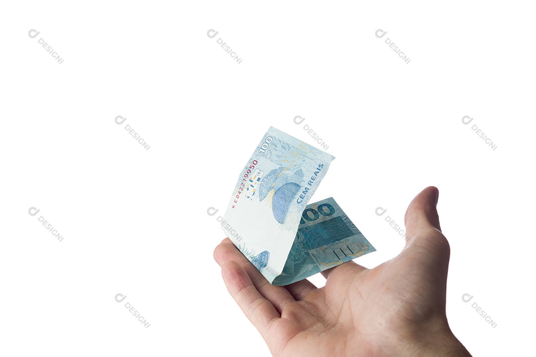 Mão Segurando Dinheiro Nota 100
