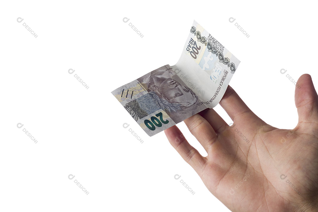 Mão Segurando Dinheiro Nota 200