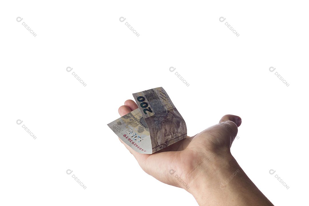 Mão Segurando Dinheiro Nota 200