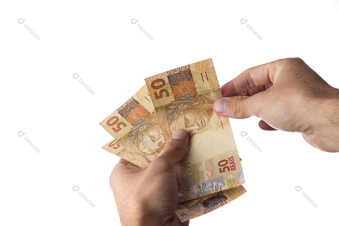 Mão Segurando Dinheiro Nota 50