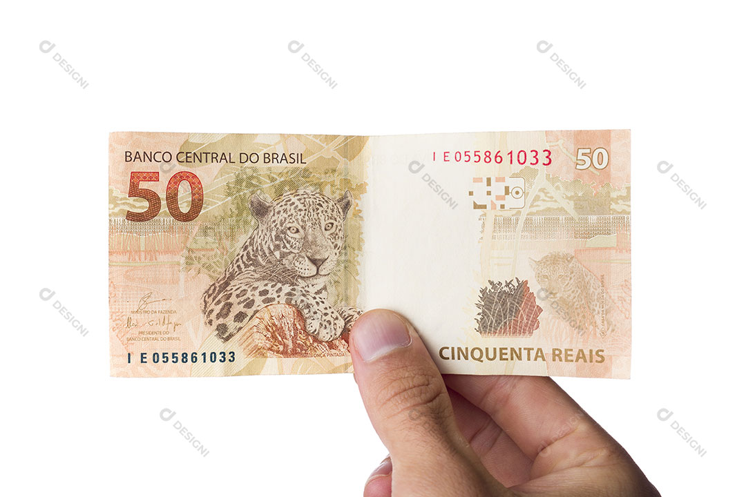 Mão Segurando Dinheiro Nota 50