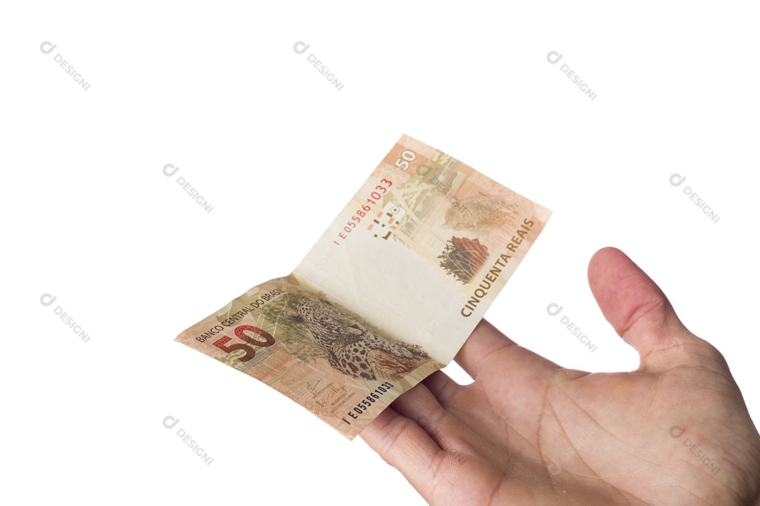 Mão Segurando Dinheiro Nota 50