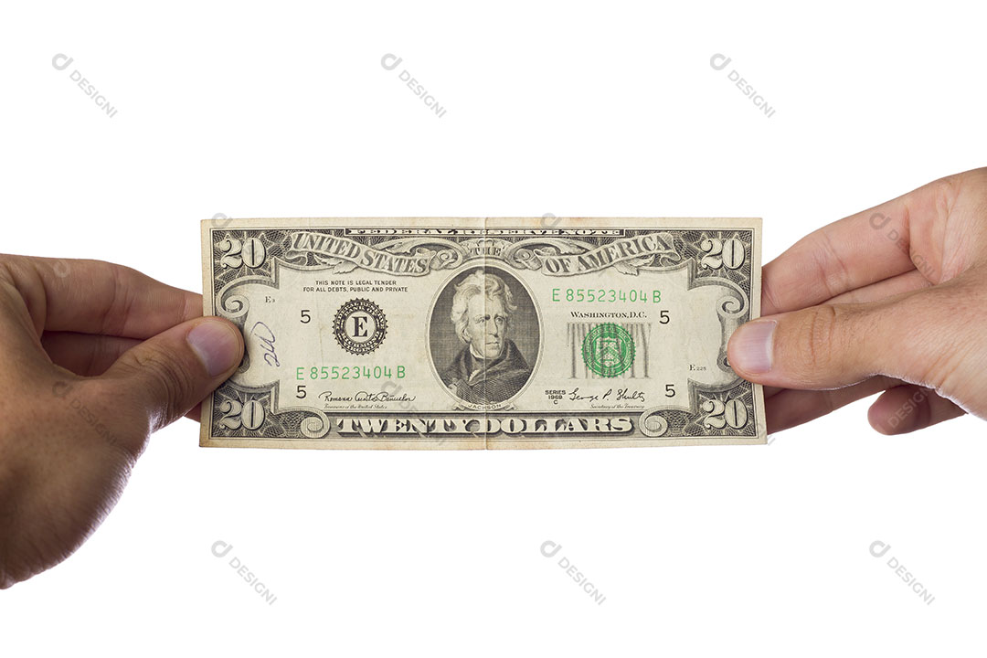 Mão Segurando Dinheiro Nota de dólar