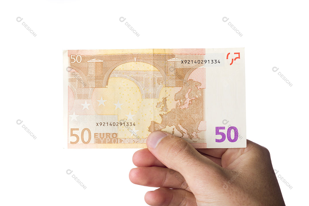 Hand Holding Money Euro Banknote