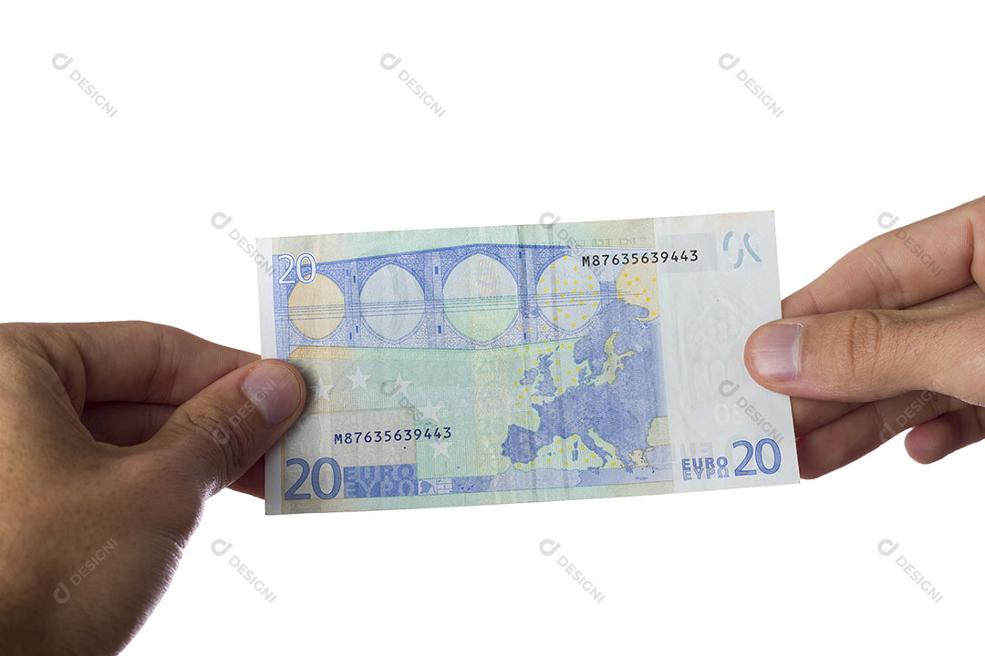 Mão Segurando Dinheiro Nota de euro