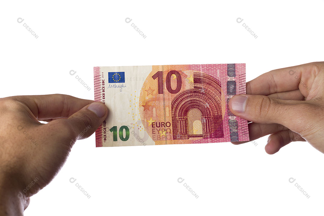 Mão Segurando Dinheiro Nota de euro