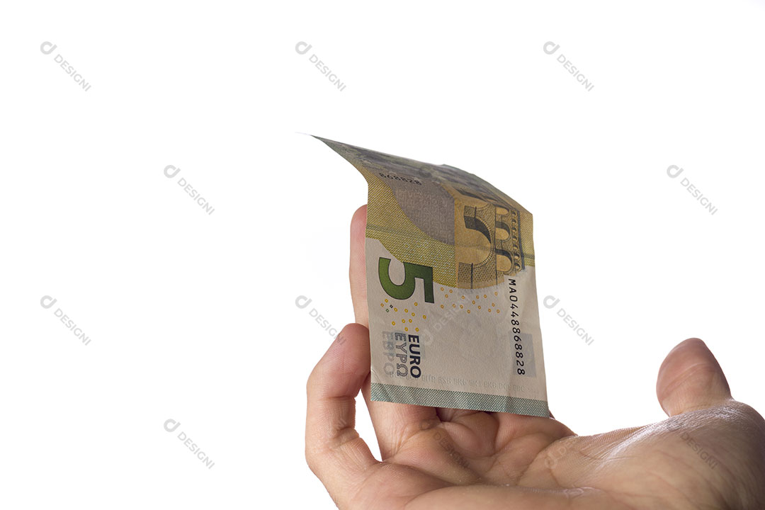 Mão Segurando Dinheiro Nota de euro