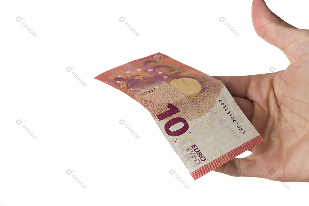 Mão Segurando Dinheiro Nota de euro