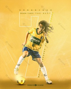 Flyer Jogador de Futebol Amandinha Social Media PSD Editável