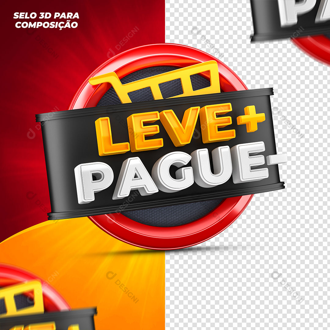 Leve + Pague - Selo 3D Elemento Para Composição PSD