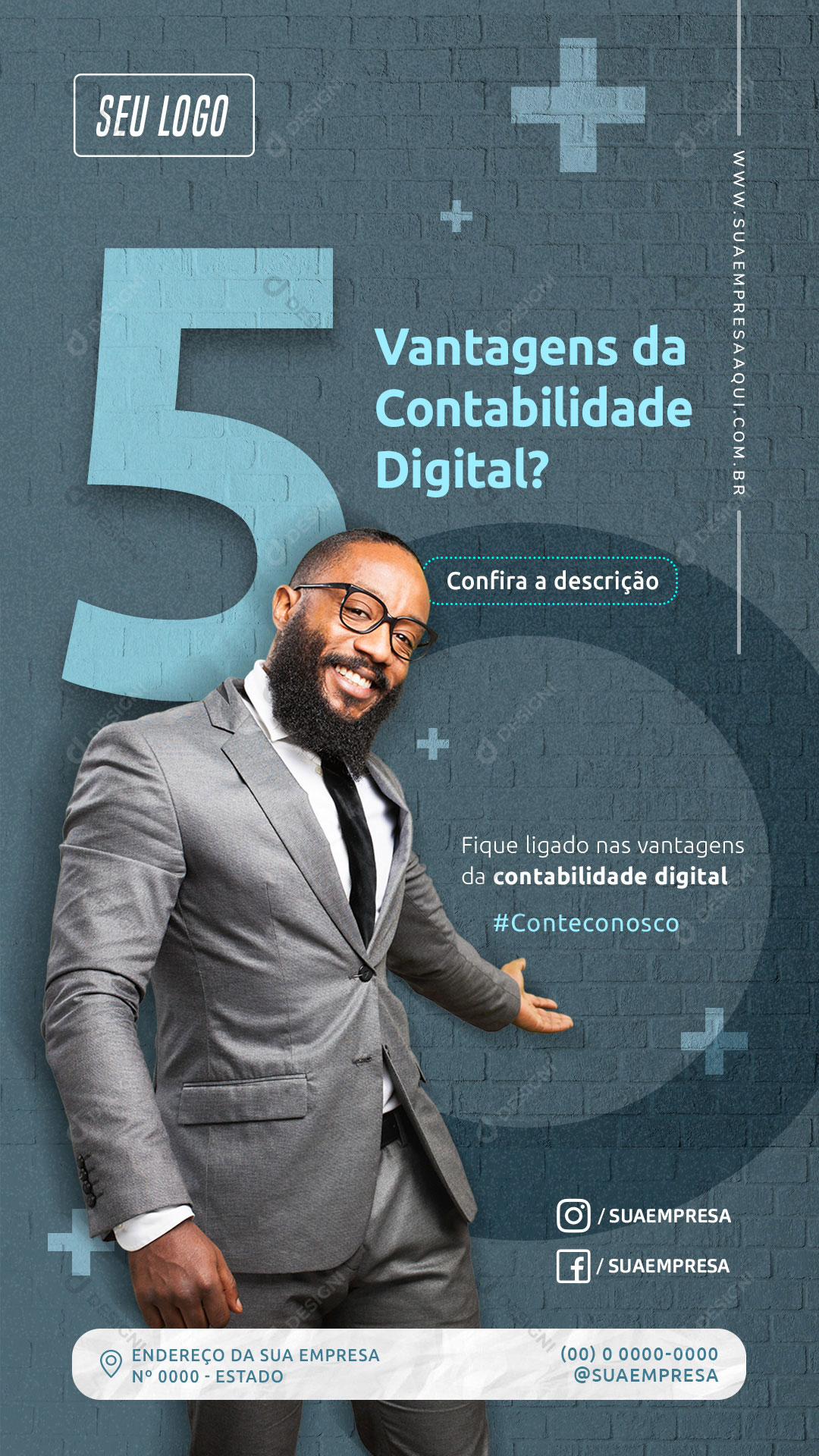 5 Vantagens da Contabilidade Digital  Stories Social Media PSD Editável