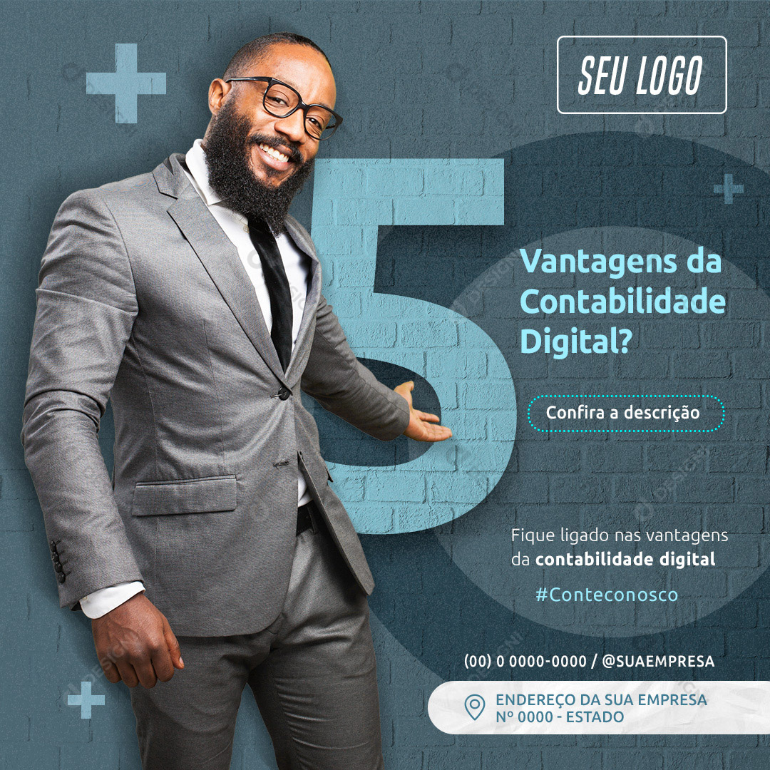 5 Vantagens da Contabilidade Digital  Stories Social Media PSD Editável