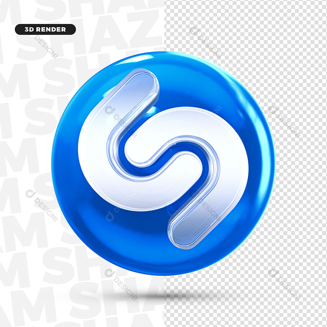 Shazam Ícone 3D Para Composição PNG Transparente