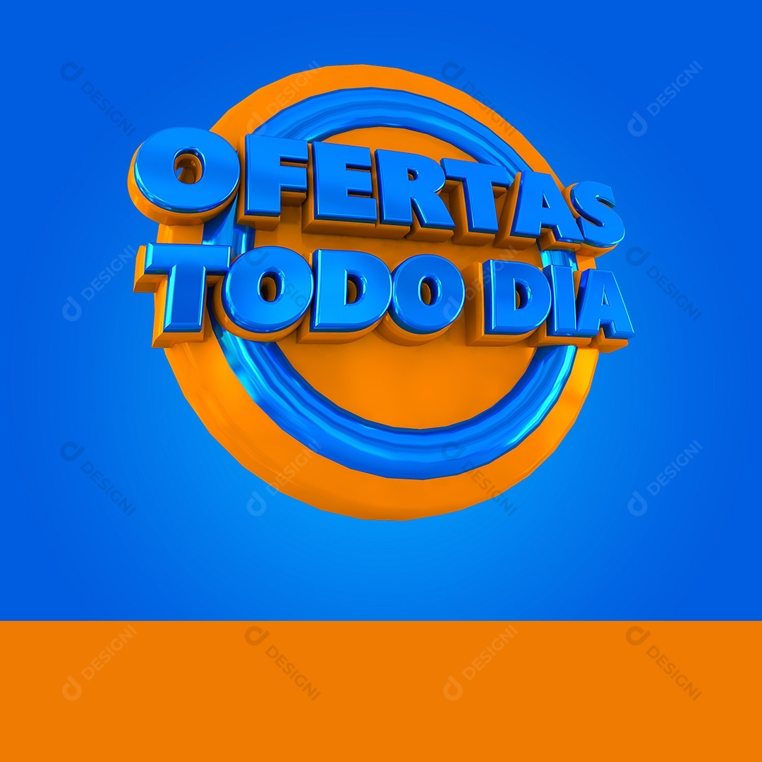Selo 3D Ofertas do Dia para Composição PSD