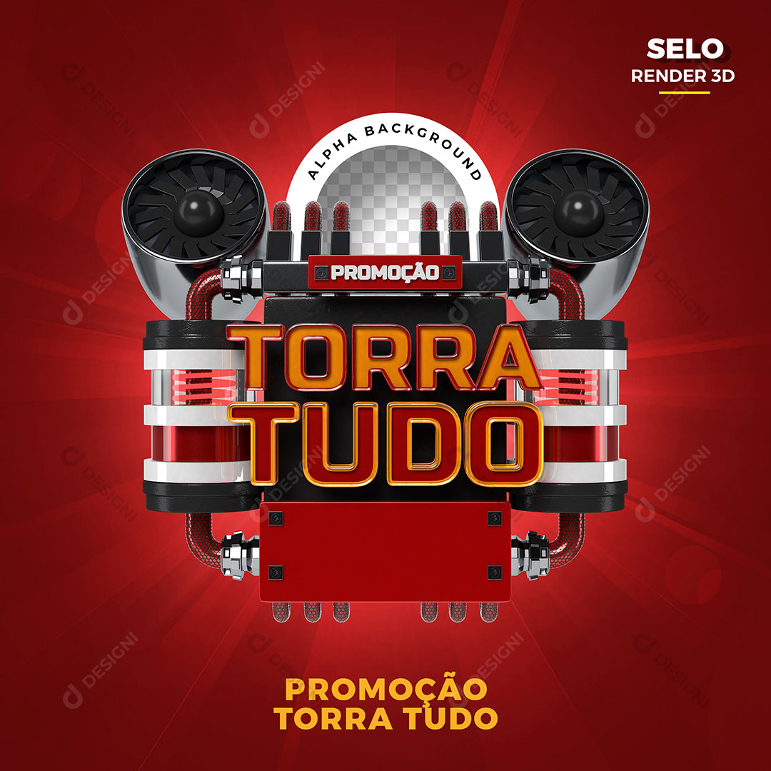 Promoção Torra Tudo Selo 3D Para Composição PNG Transparente