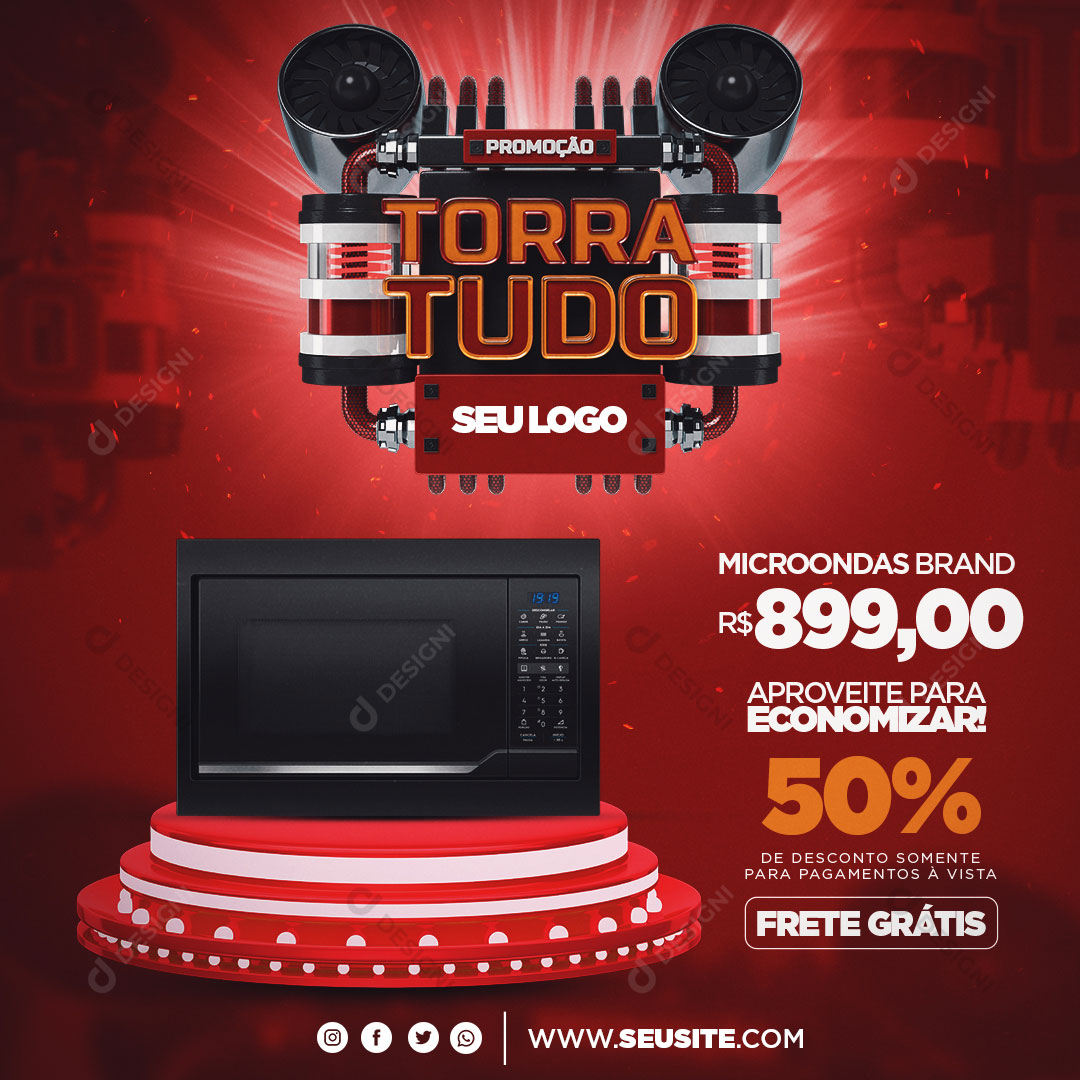 Post Loja Operação Torra Tudo Produto Social Media PSD Editável