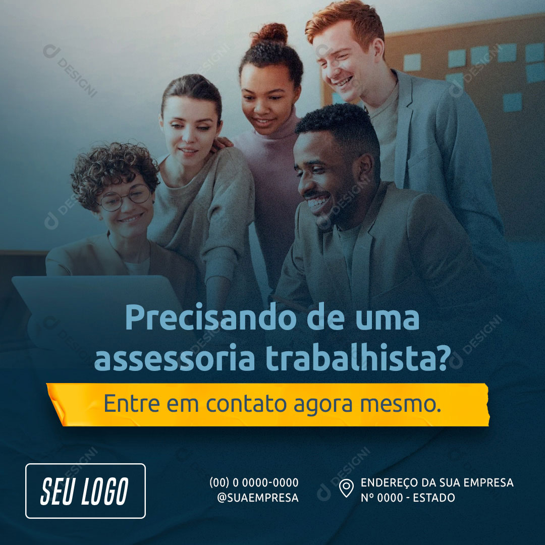 Precisando de Uma Assessoria Trabalhista Social Media PSD Editável