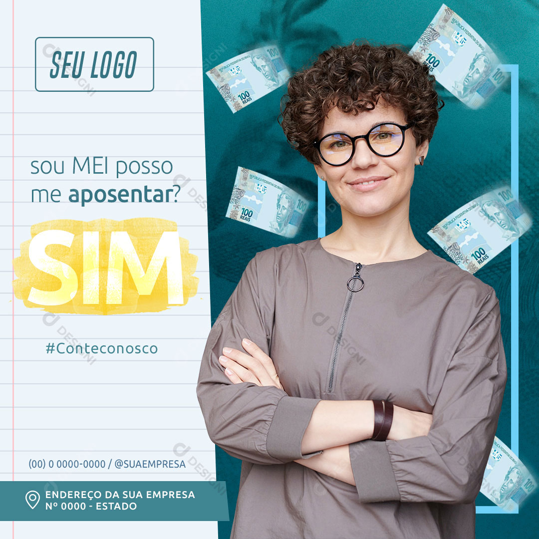 Sou MEI Posso Me Aposentar Social Media PSD Editável