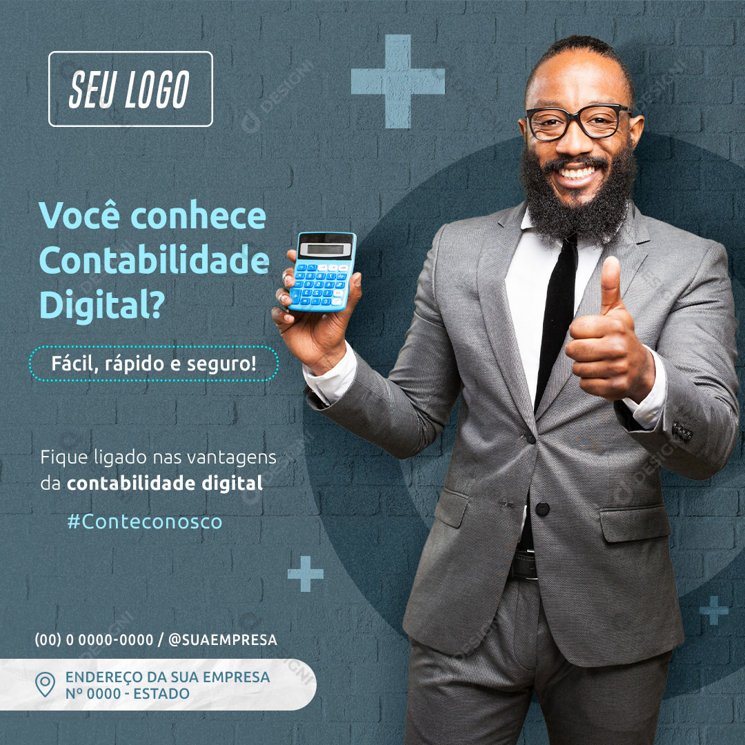 Você Conhece Contabilidade Digital Social Media PSD Editável