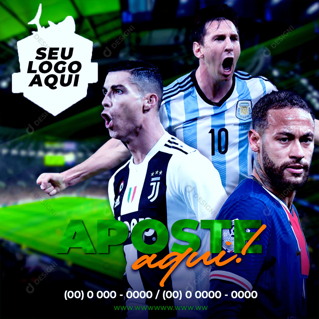 Flyer Jogadores de Futebol Varios Social Media PSD Editável