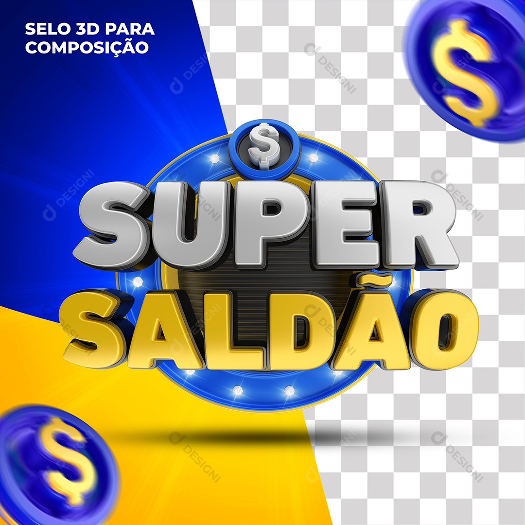 Super Oferta Selo 3D Para Composição Lojas Supermercados PSD