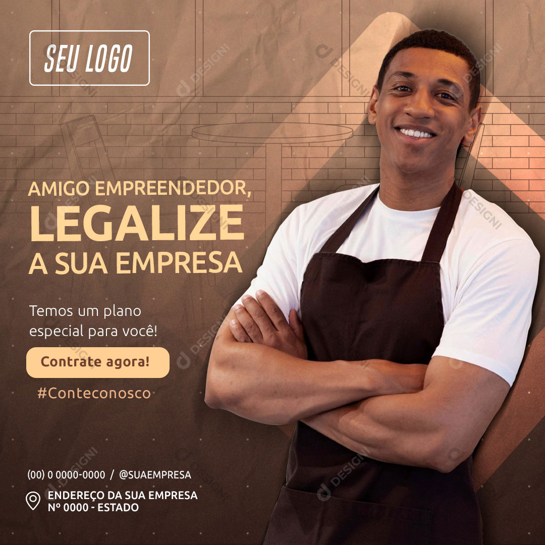 Amigo Empreendedor Legalize a sua Empresa  Social Media PSD Editável