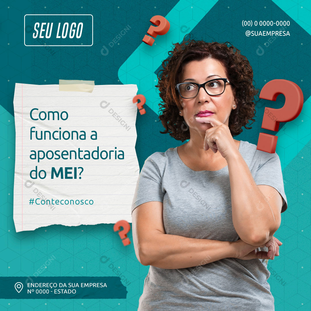 Como Funciona a Aposentadoria do MEI  Social Media PSD Editável