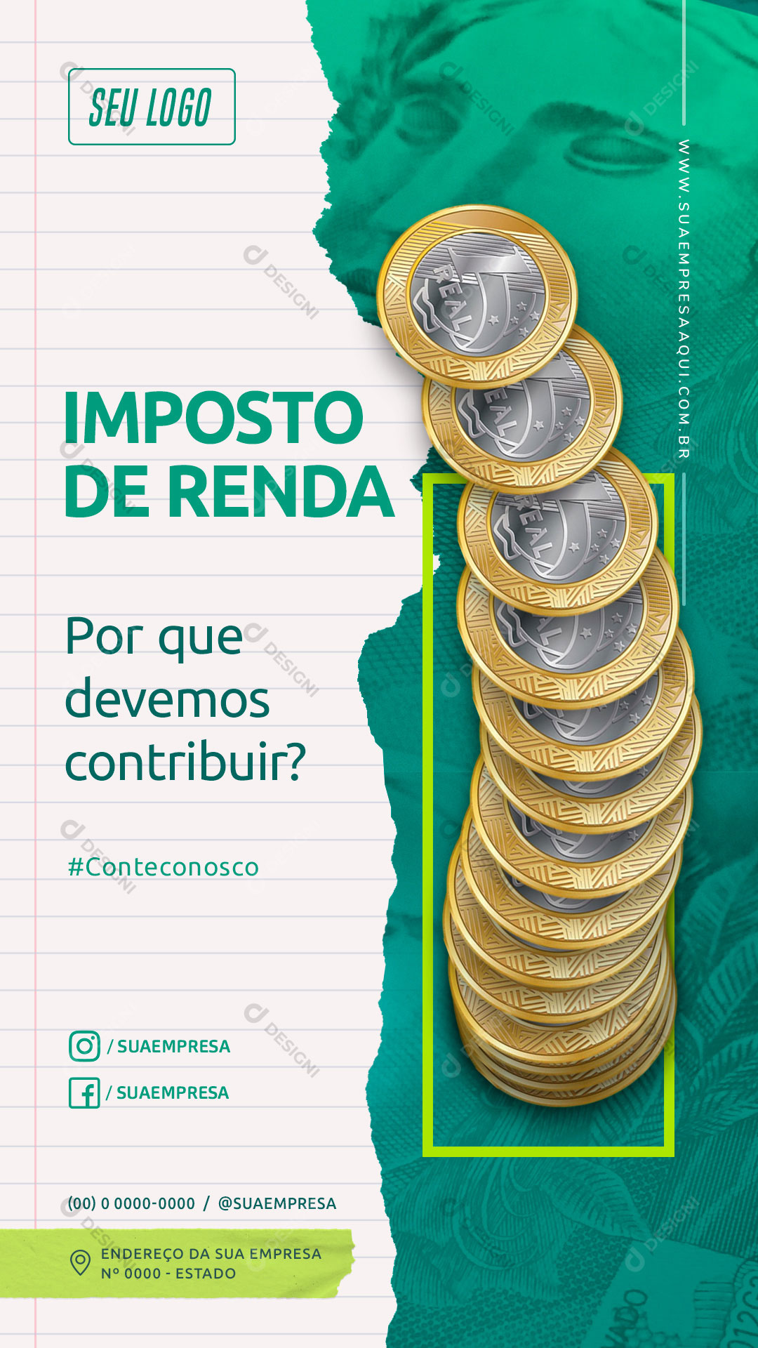 Imposto de Renda Por Que Contribuir Story Social Media PSD Editável