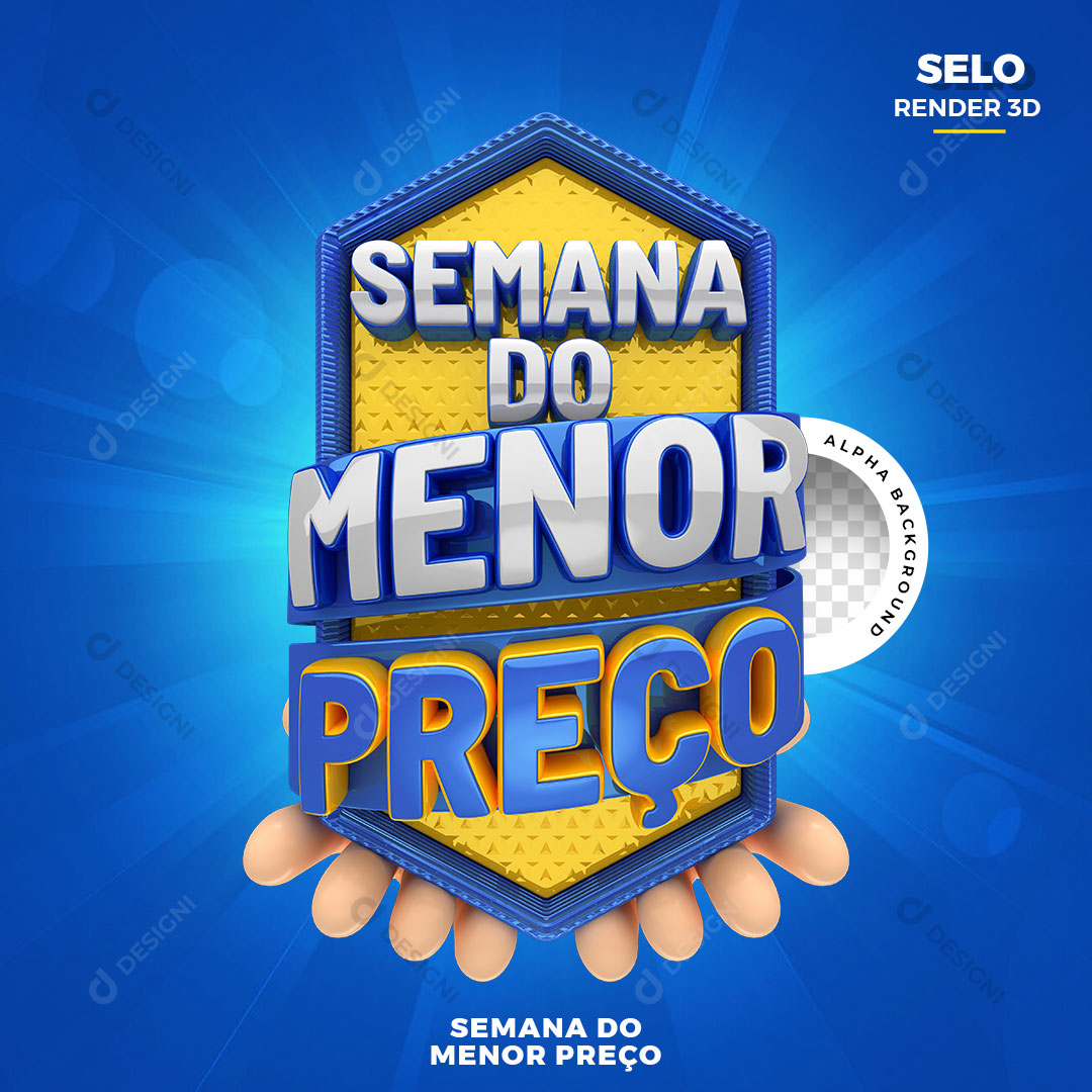 Semana do Menor Preço Selo 3D Para Composição PNG Transparente