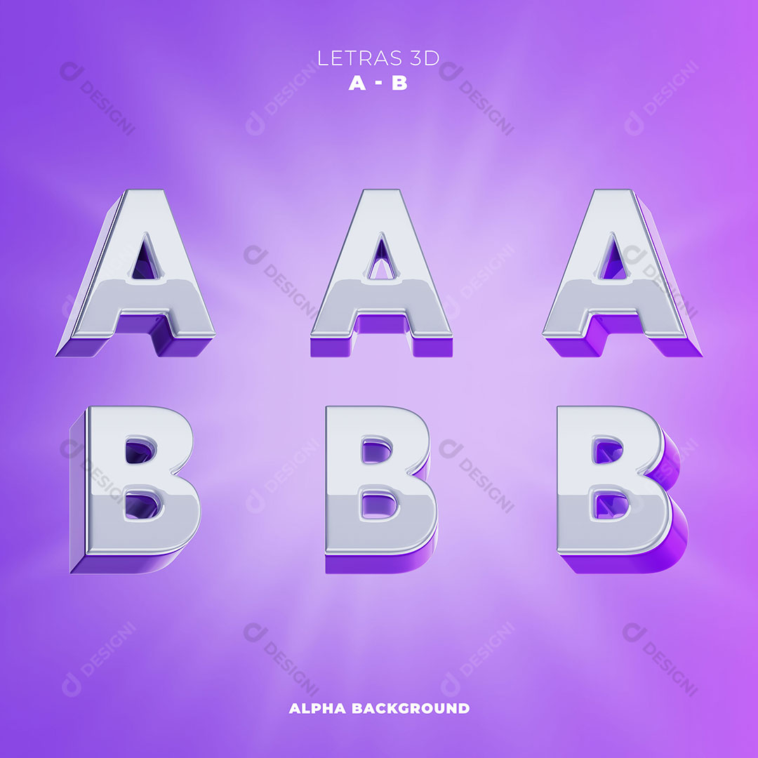 Letras Alfabeto 3D Para Composição PSD Editável