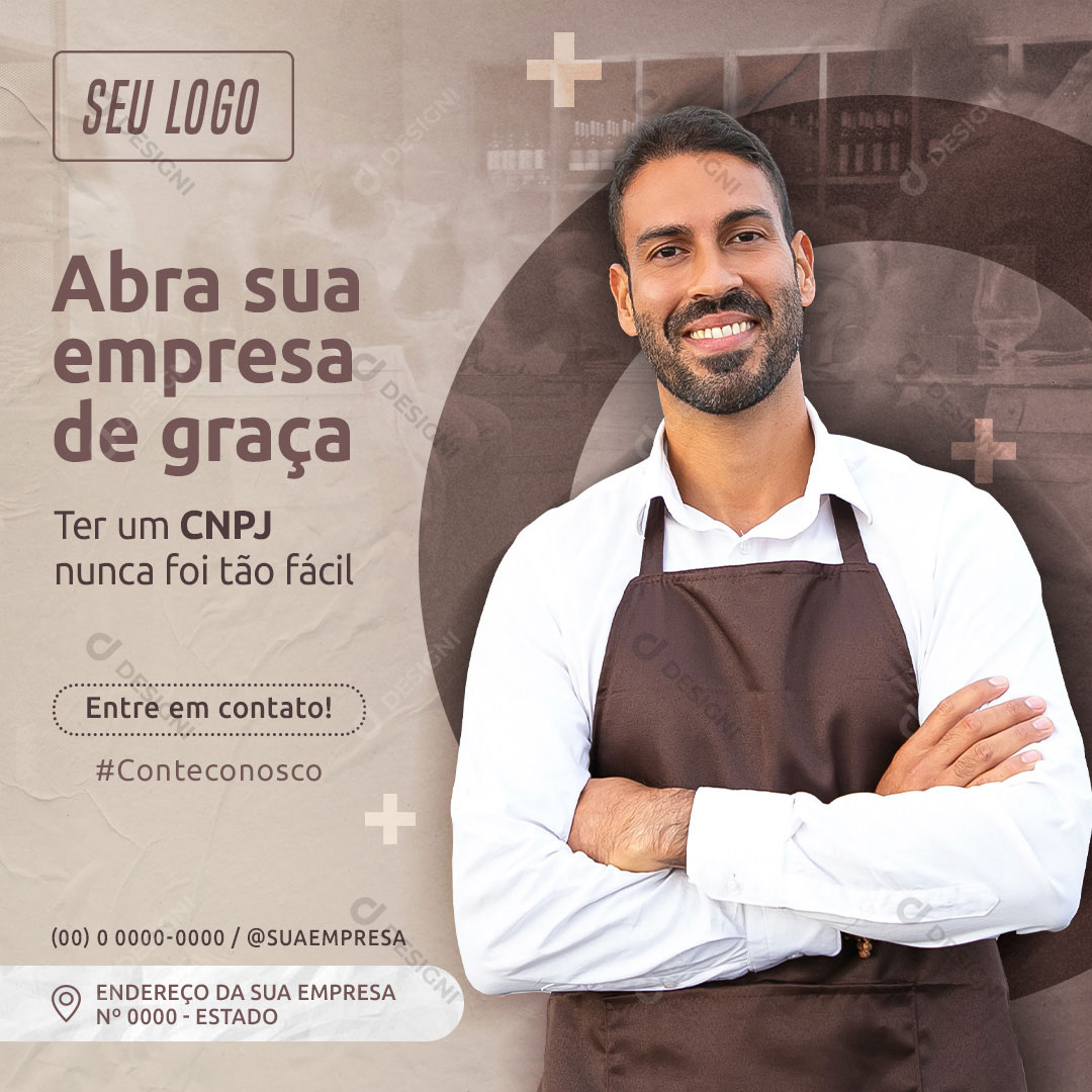 Abra sua Empresa de Graça Social Media PSD Editável