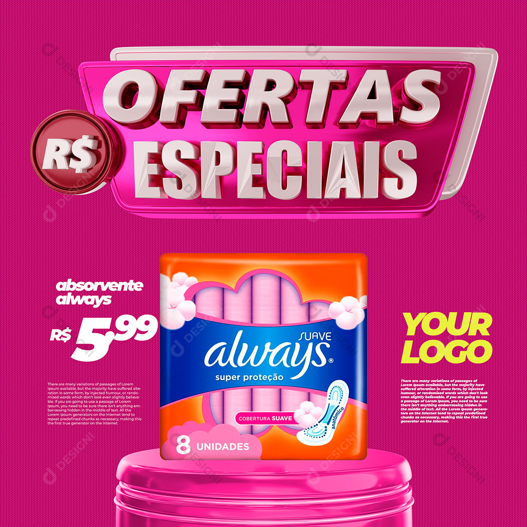 Post Supermercado Ofertas Especiais Produto Social Media PSD Editável