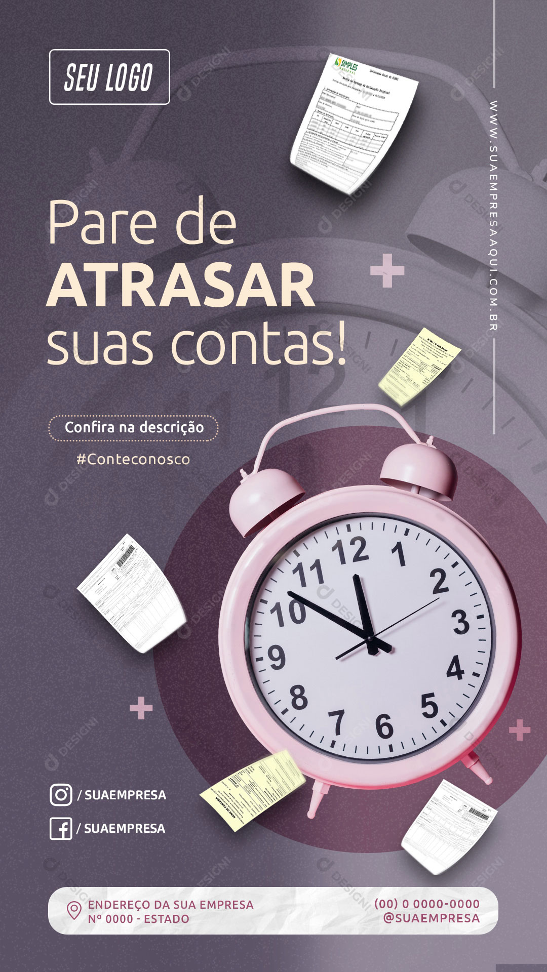 Story Pare de Atrasar as Contas Social Media PSD Editável