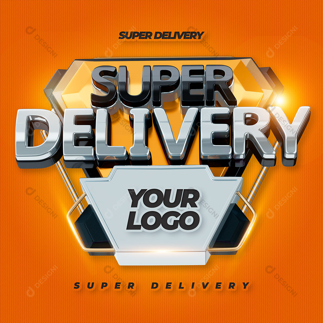 Super Delivery Selo 3D Para Composição PSD Editável