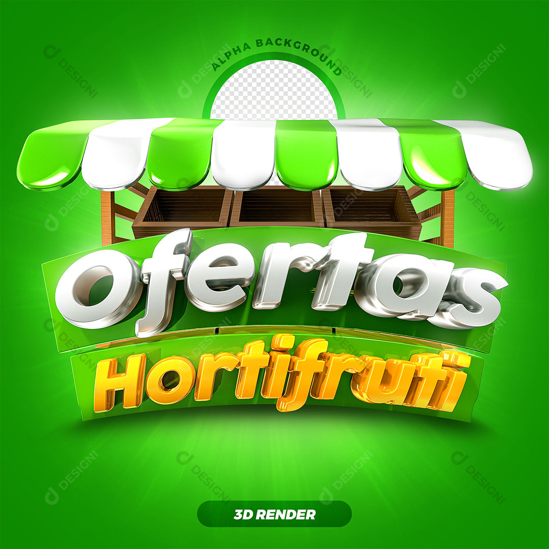Ofertas Hortifruti Selo 3D Para Composição PSD