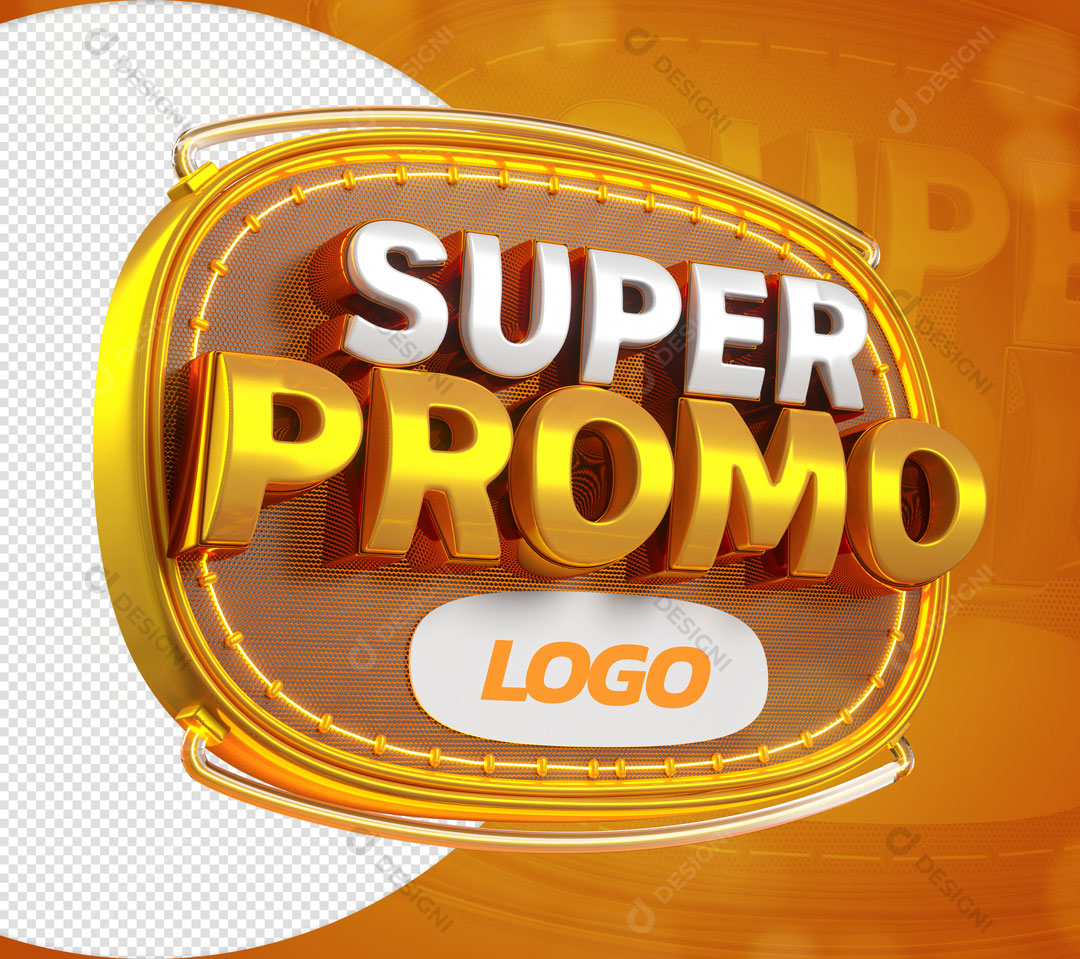 Super Promo Selo 3D Para Composição PSD Editável