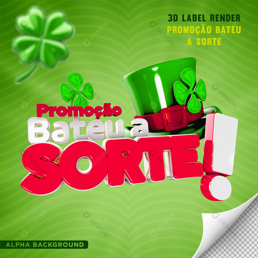 Promoção Bateu a Sorte Selo 3D Para Composição PNG Transparente