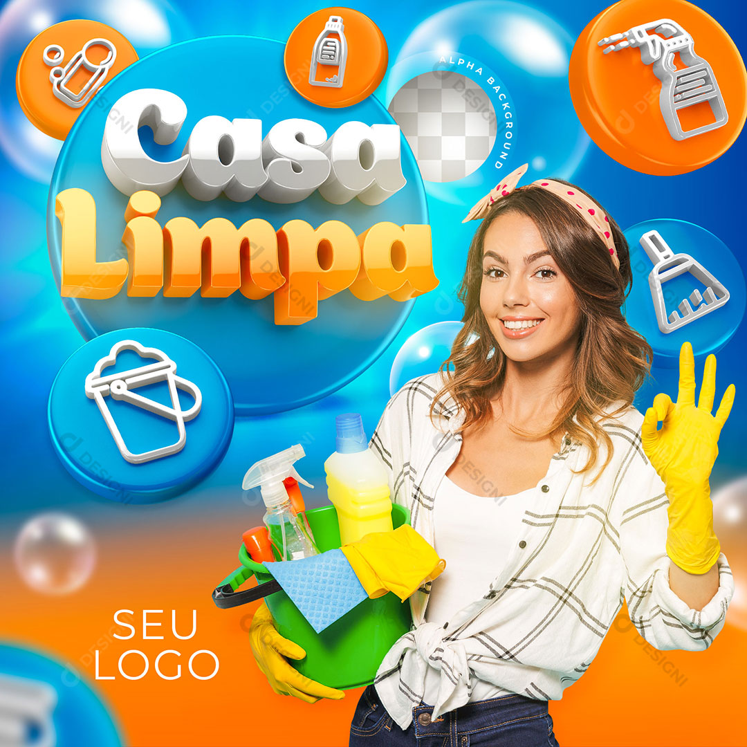 Casa Limpa Social Media PSD Editável