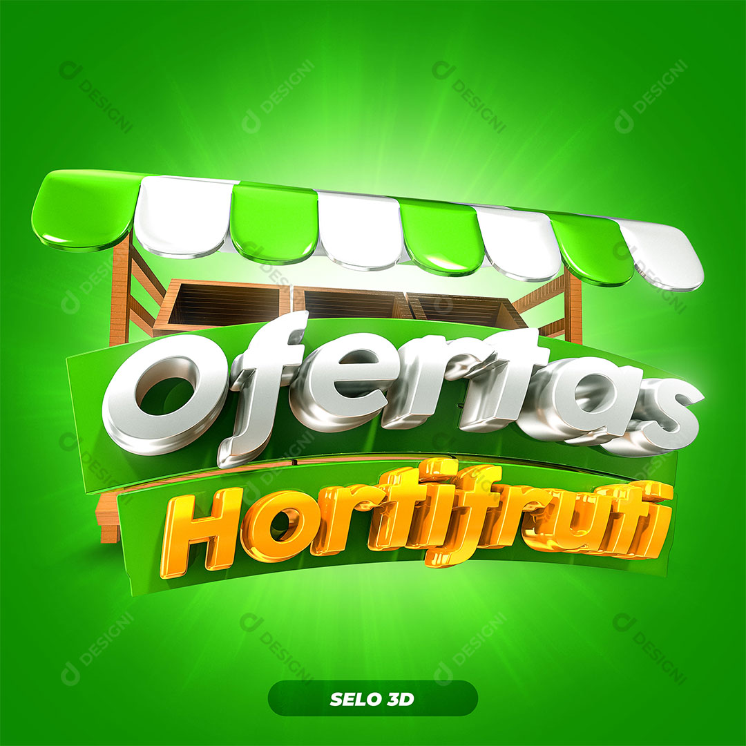 Ofertas Hortifruti Selo 3D Para Composição PSD Editável