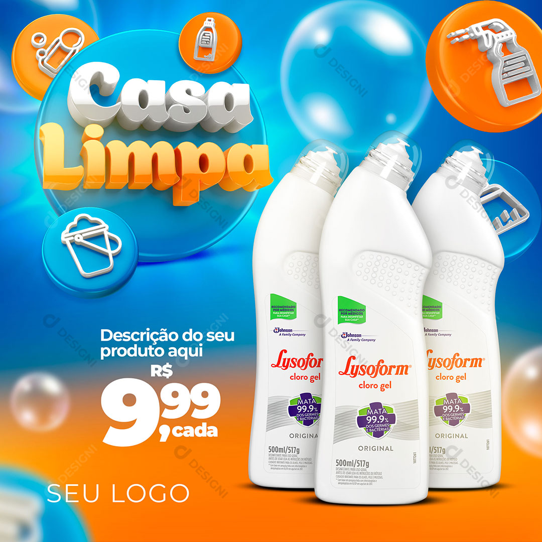 Casa Limpa Social Media PSD Editável