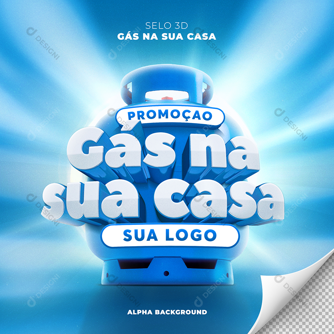 Selo 3D para Composição Gás na Sua Casa PSD