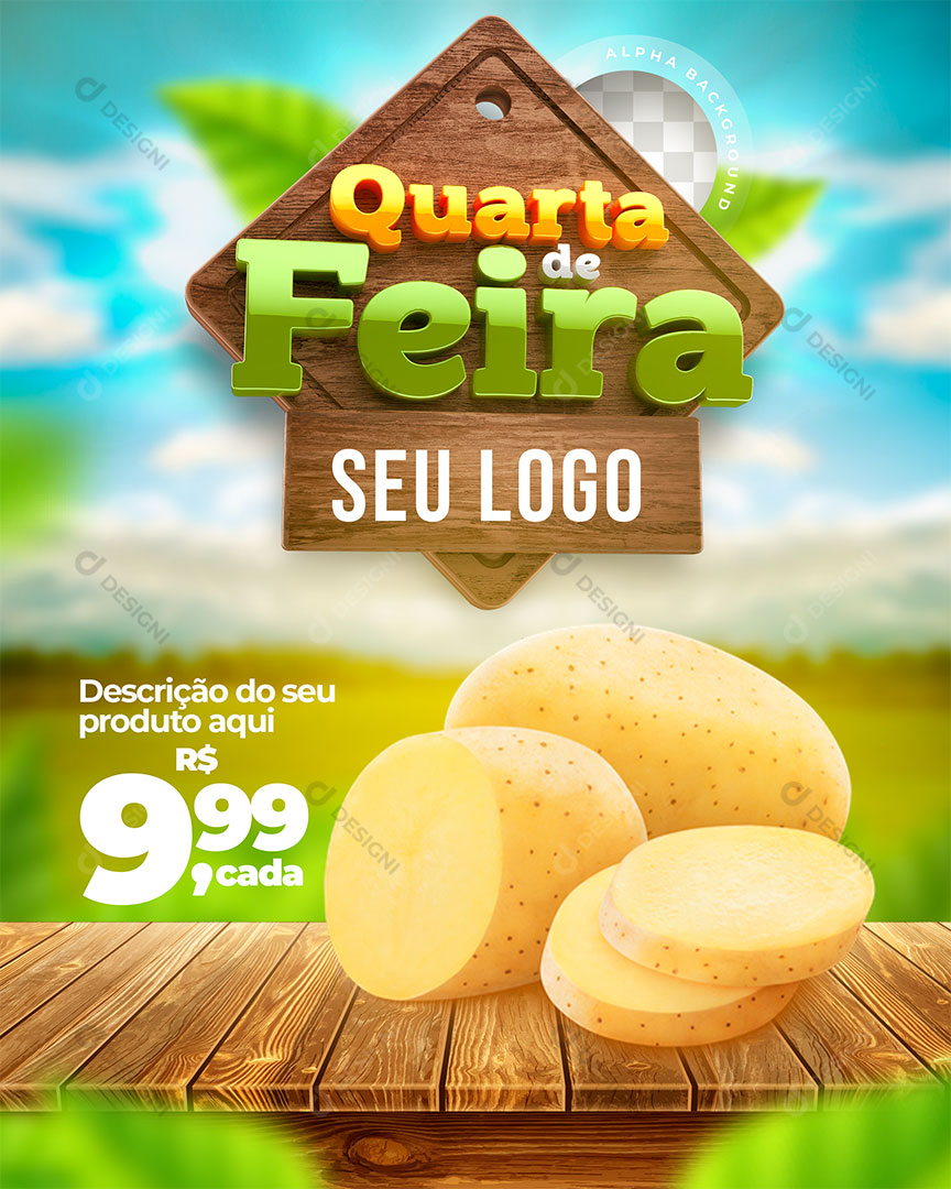Quarta de Feira Produto Batata Social Media PSD Editável