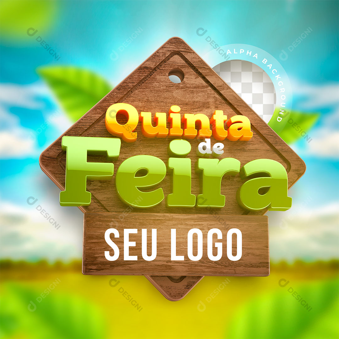 Quinta de Feira Selo 3D Para Composição PSD Editável